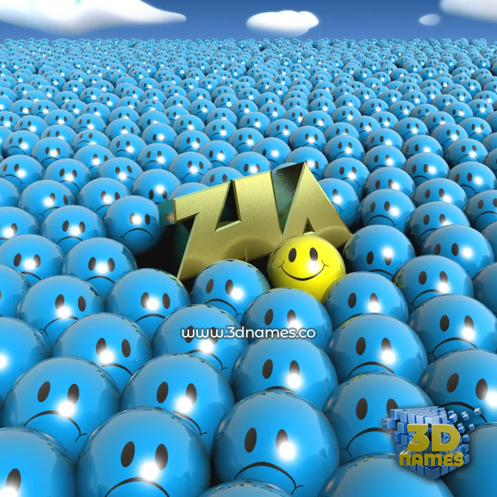 zia in Special Smileys style - 3D name wallpaper