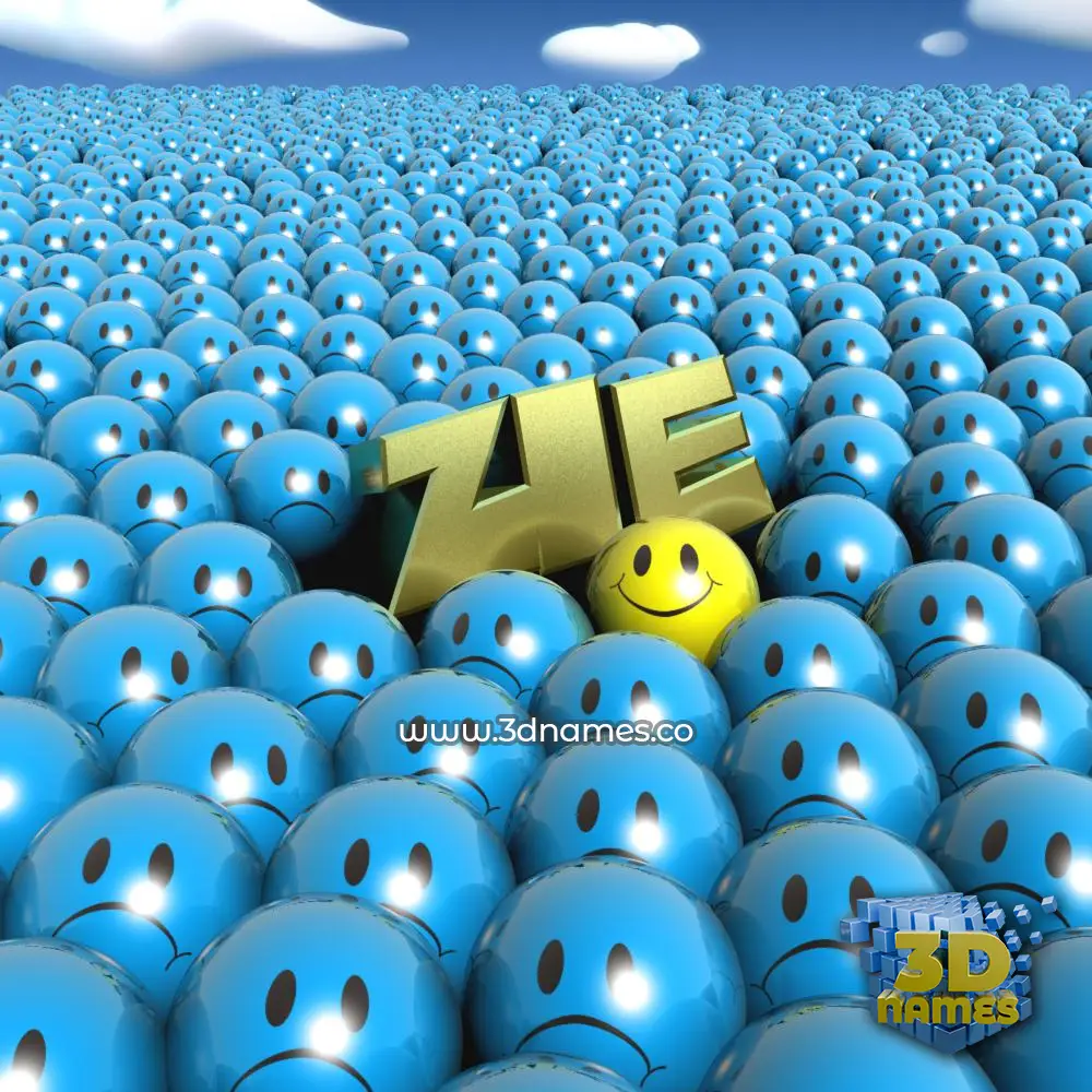 zie in Special Smileys style - 3D name wallpaper