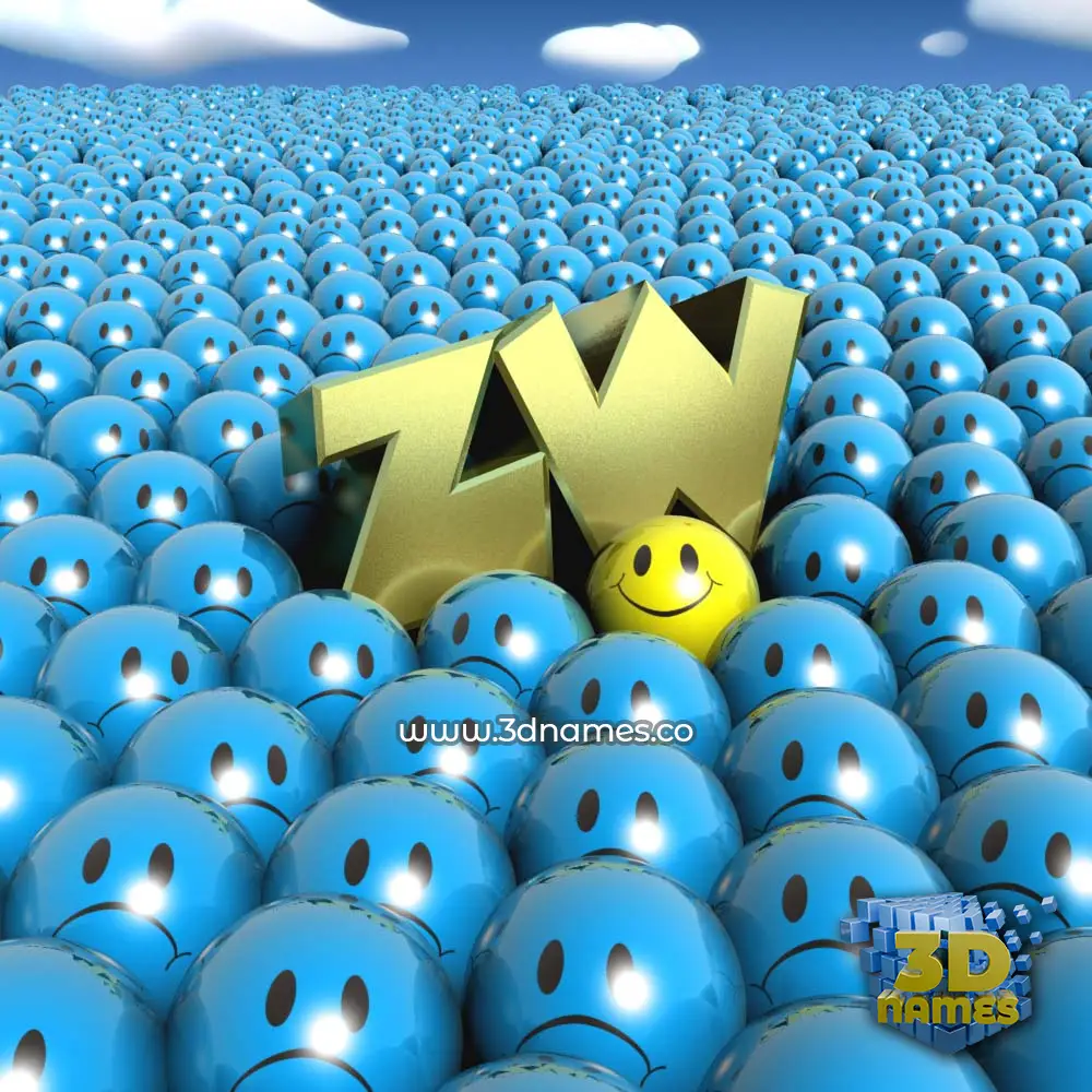 zw in Special Smileys style - 3D name wallpaper