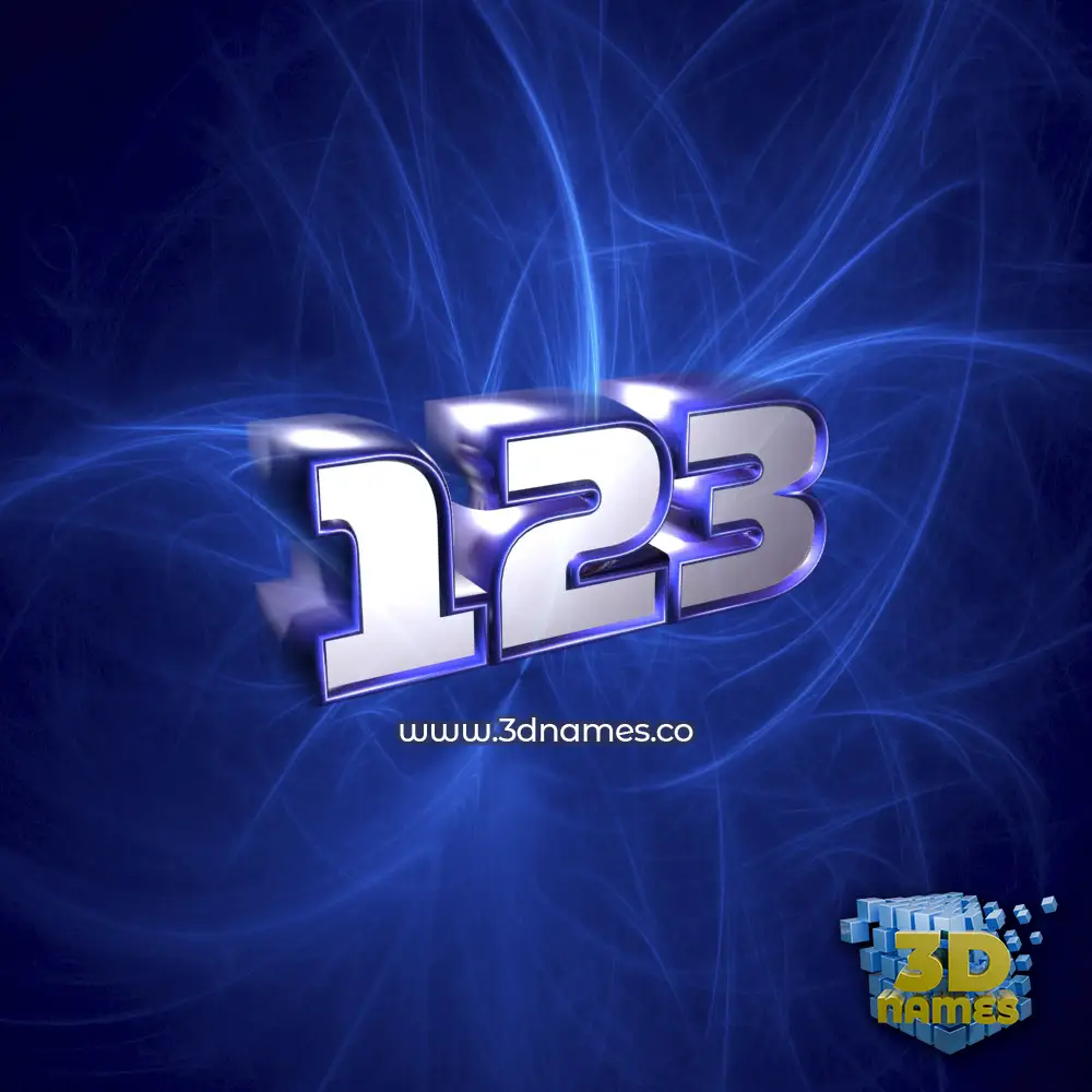 123 in Plasma style - 3D name wallpaper