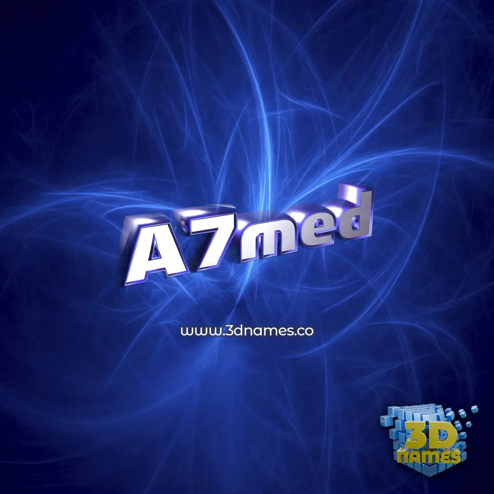 a7med in Plasma style - 3D name wallpaper