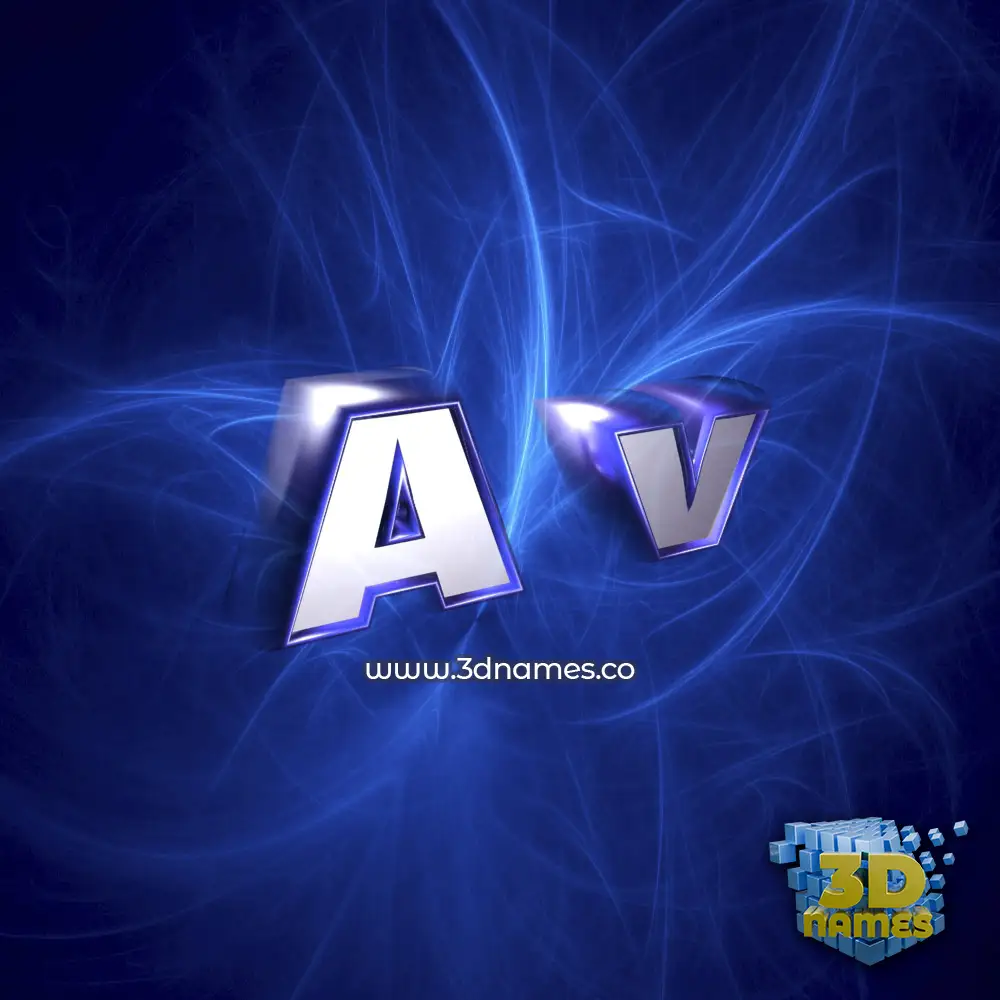a v in Plasma style - 3D name wallpaper