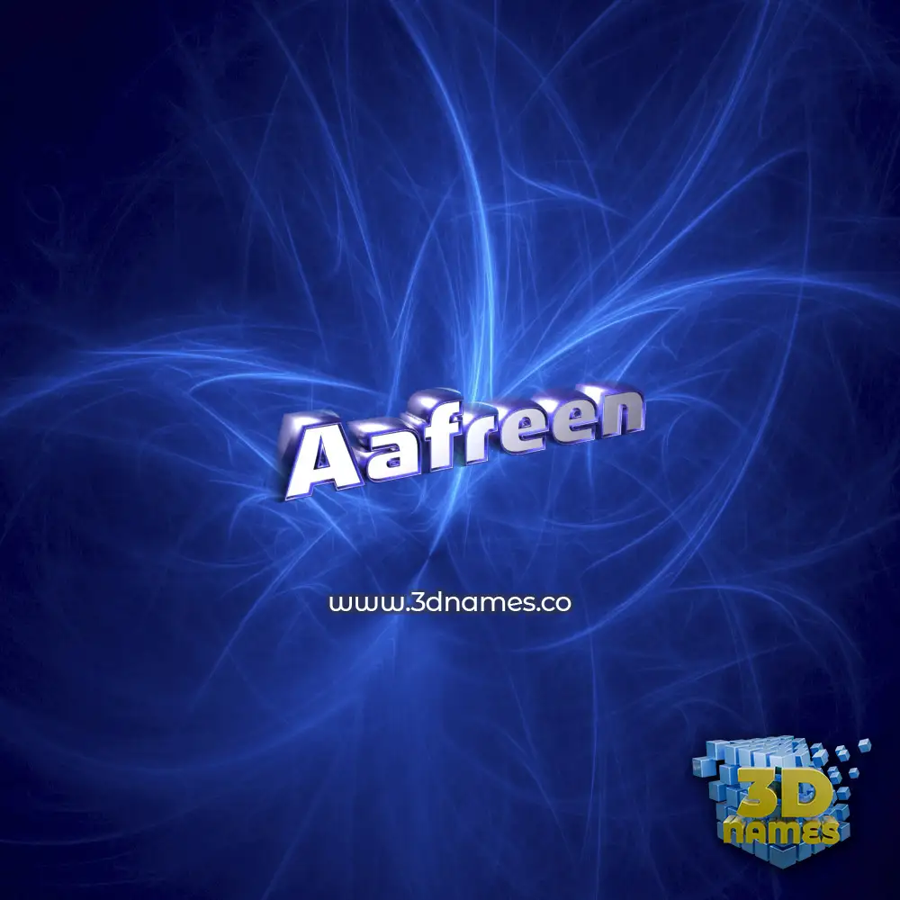 aafreen in Plasma style - 3D name wallpaper