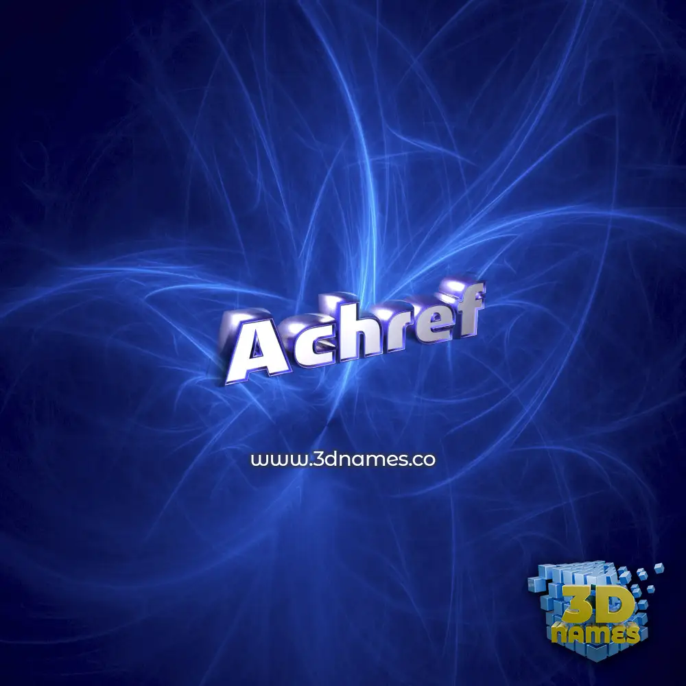 achref in Plasma style - 3D name wallpaper