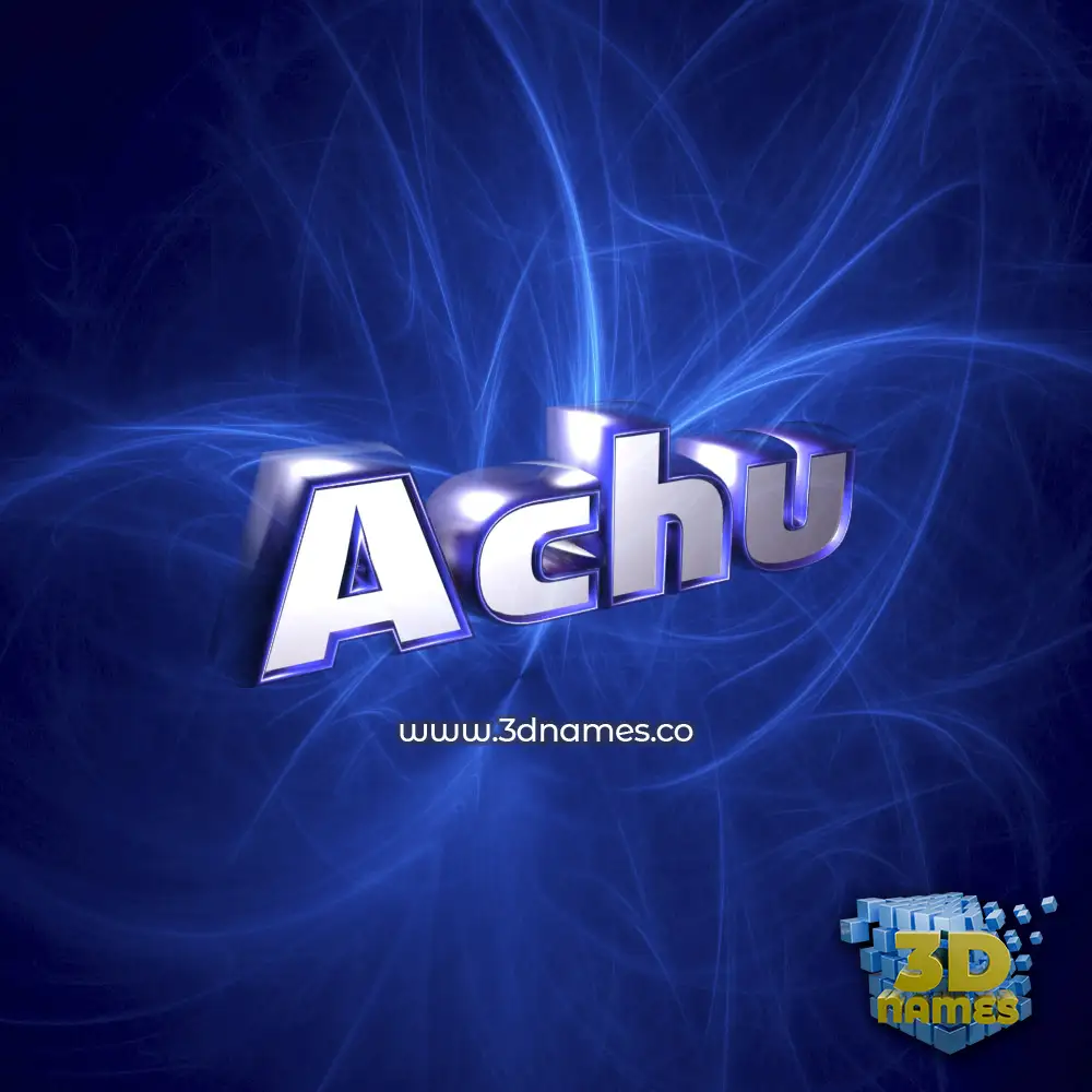 achu in Plasma style - 3D name wallpaper