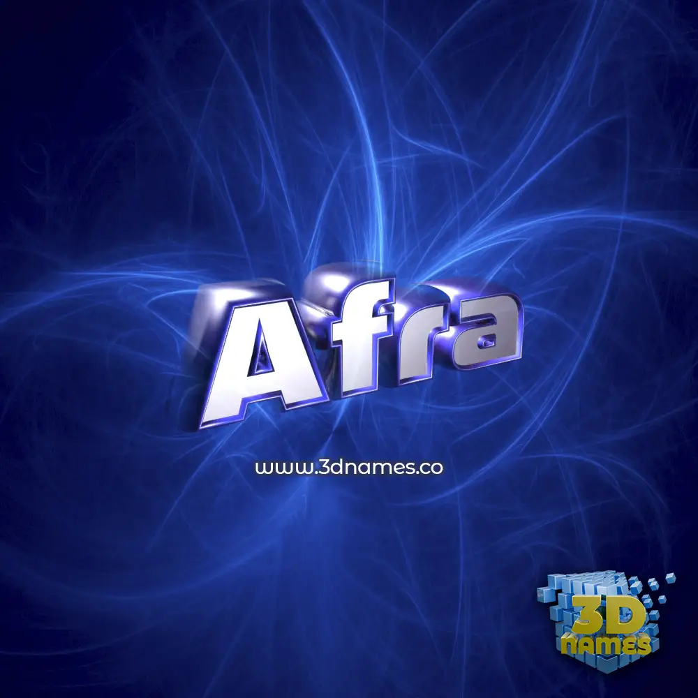 afra in Plasma style - 3D name wallpaper
