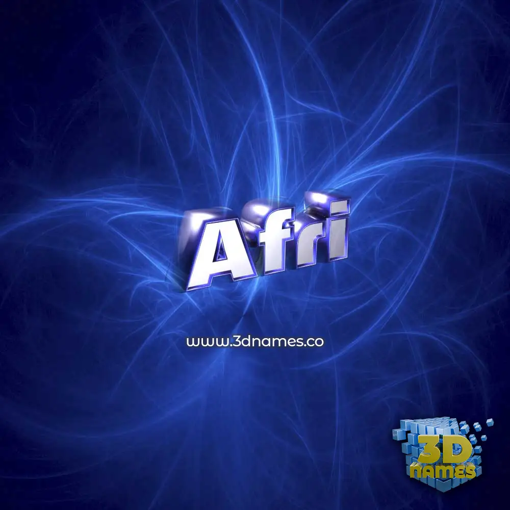 afri in Plasma style - 3D name wallpaper