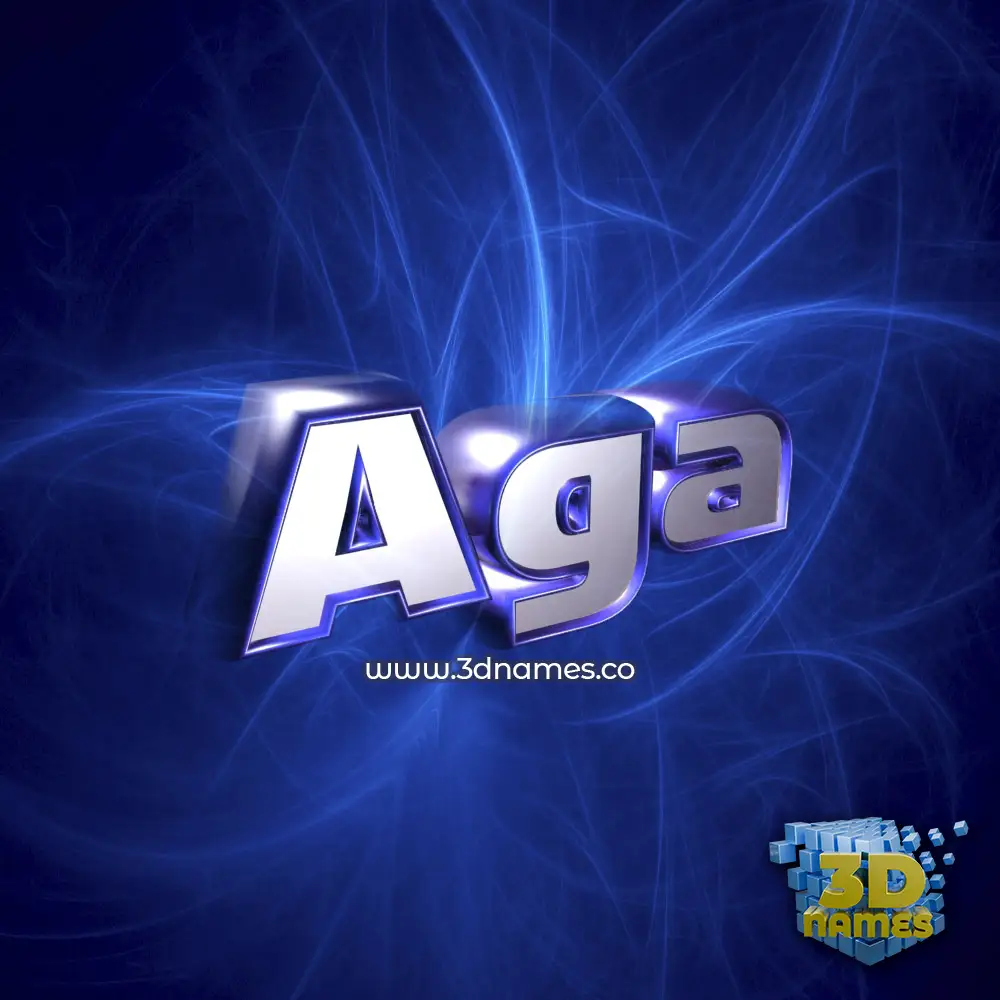 aga in Plasma style - 3D name wallpaper