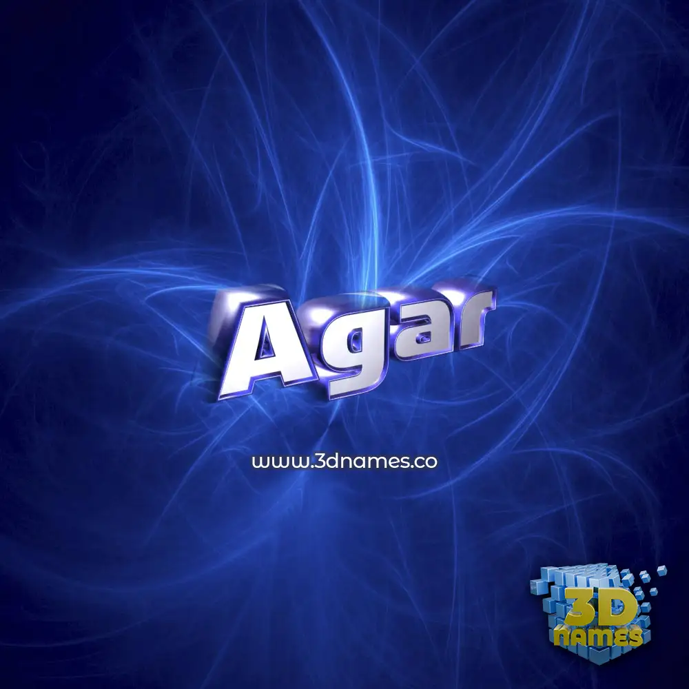 agar in Plasma style - 3D name wallpaper