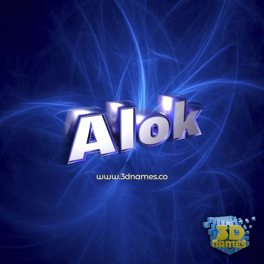 alok in Plasma style - 3D name wallpaper