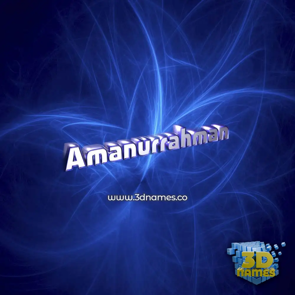 amanurrahman in Plasma style - 3D name wallpaper