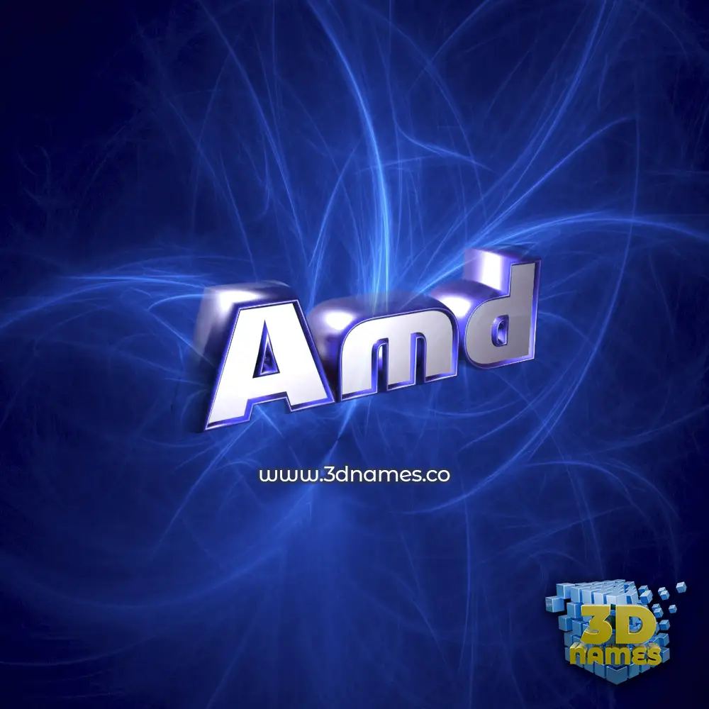 amd in Plasma style - 3D name wallpaper