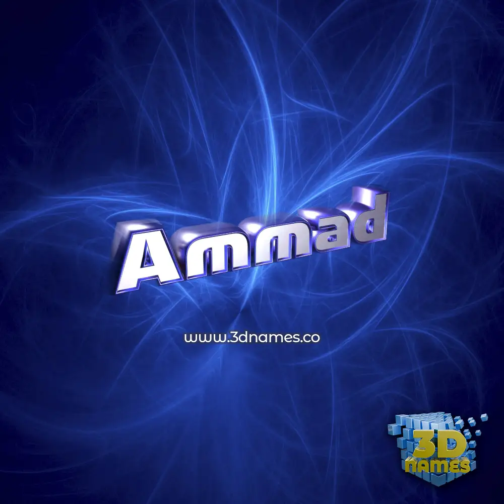 ammad in Plasma style - 3D name wallpaper