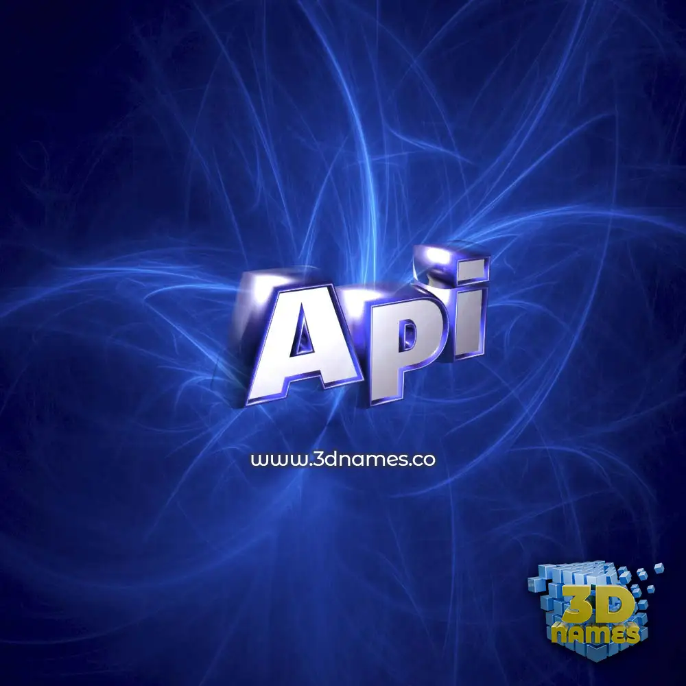 api in Plasma style - 3D name wallpaper
