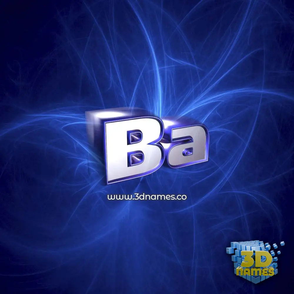 ba in Plasma style - 3D name wallpaper
