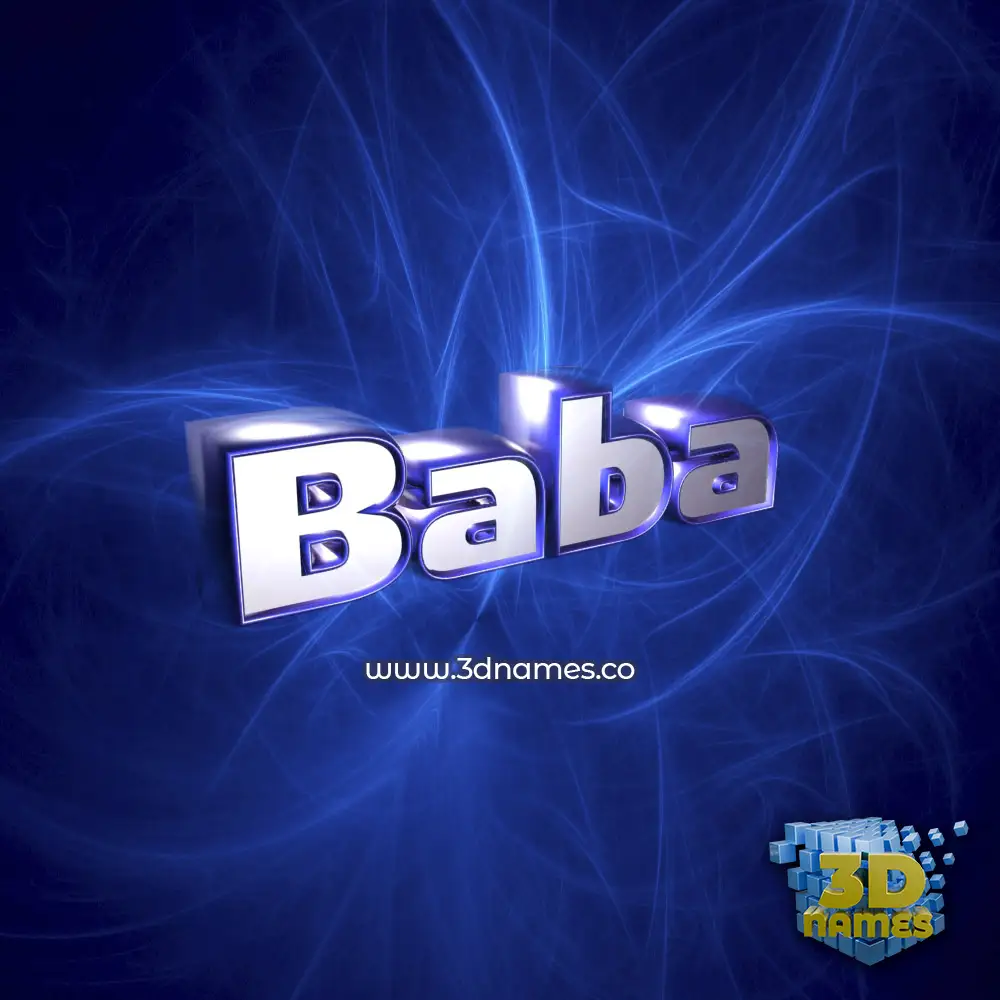 baba in Plasma style - 3D name wallpaper