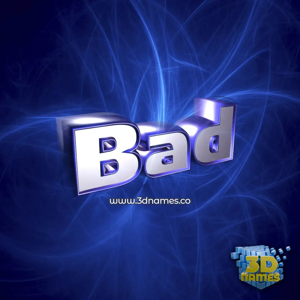 bad in Plasma style - 3D name wallpaper