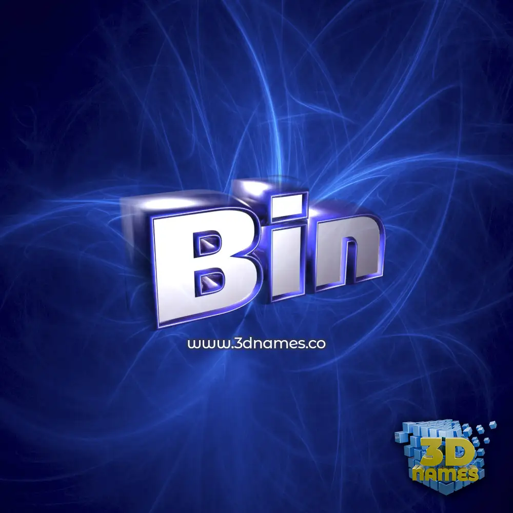 bin in Plasma style - 3D name wallpaper