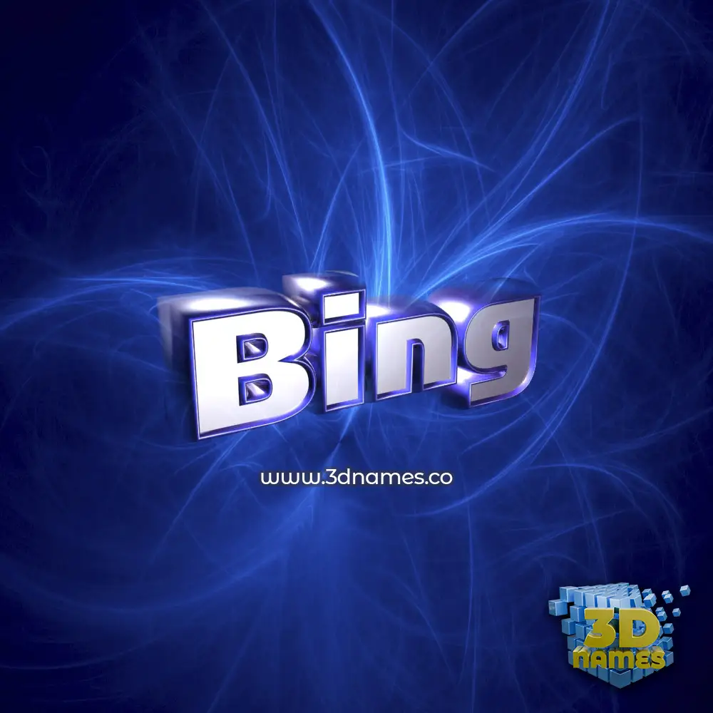 bing in Plasma style - 3D name wallpaper