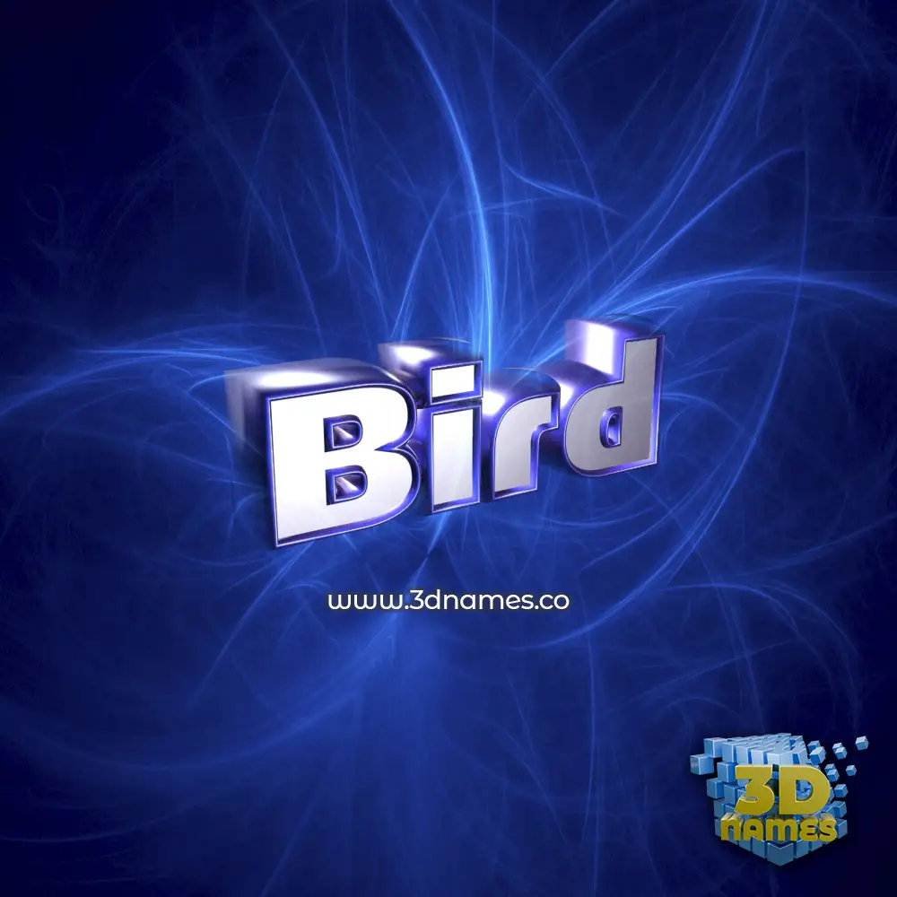 bird in Plasma style - 3D name wallpaper