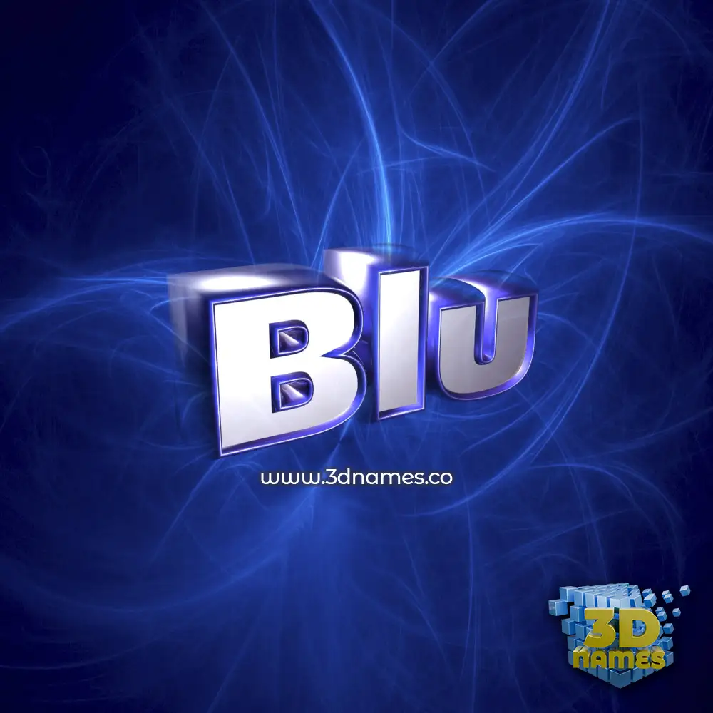 blu in Plasma style - 3D name wallpaper