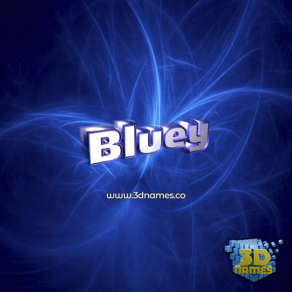 bluey in Plasma style - 3D name wallpaper