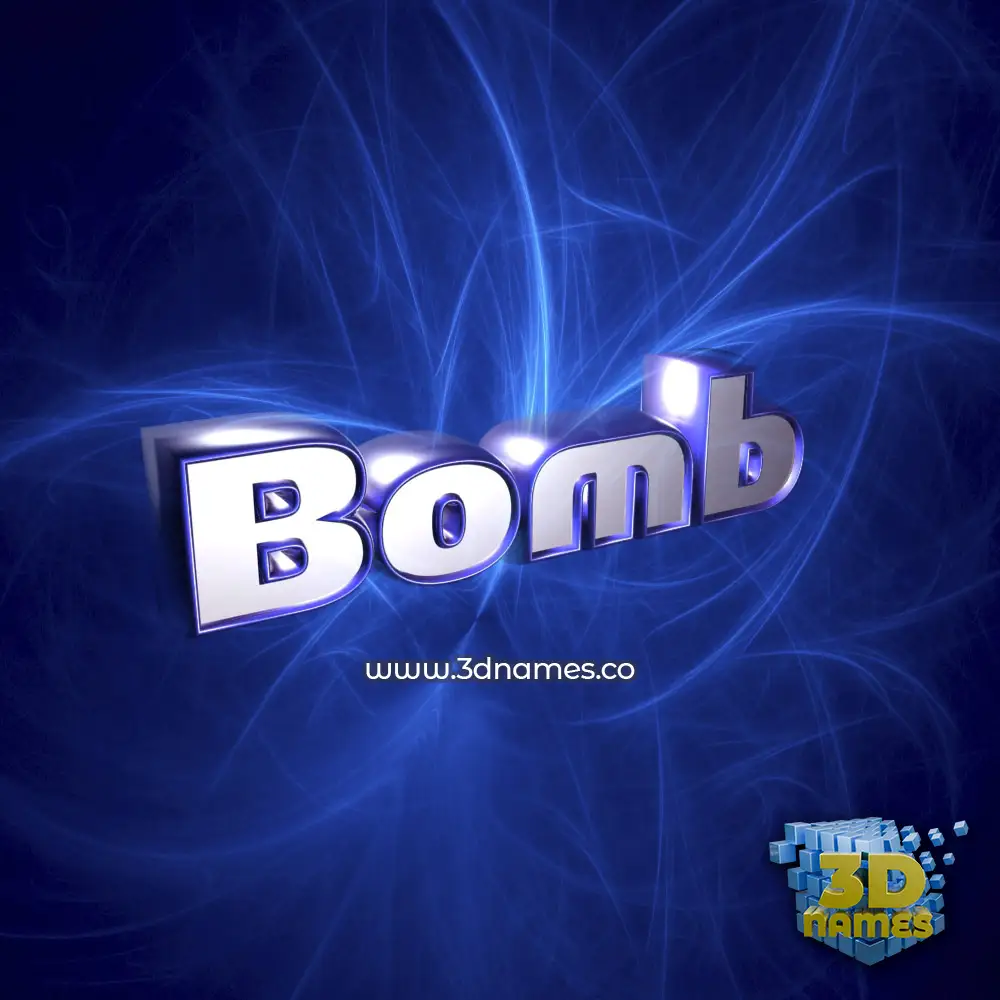 bomb in Plasma style - 3D name wallpaper