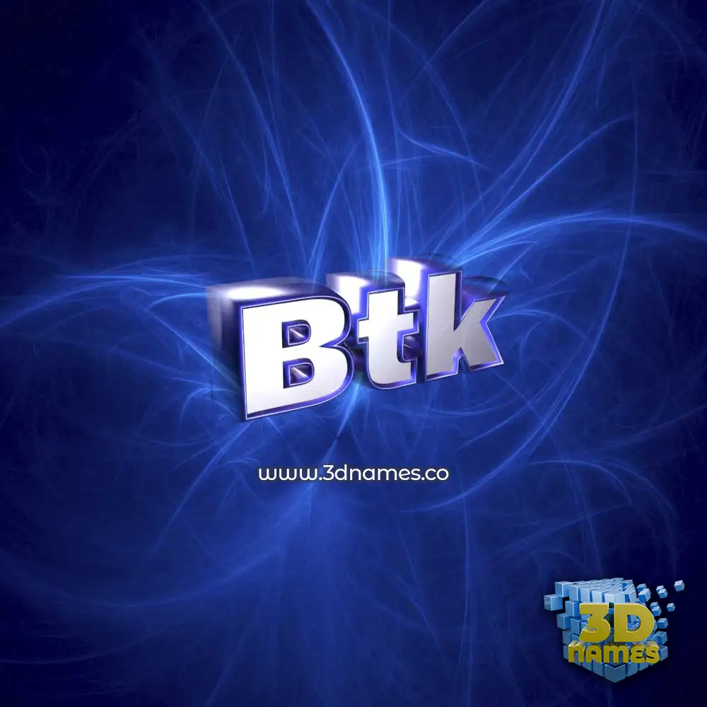 btk in Plasma style - 3D name wallpaper