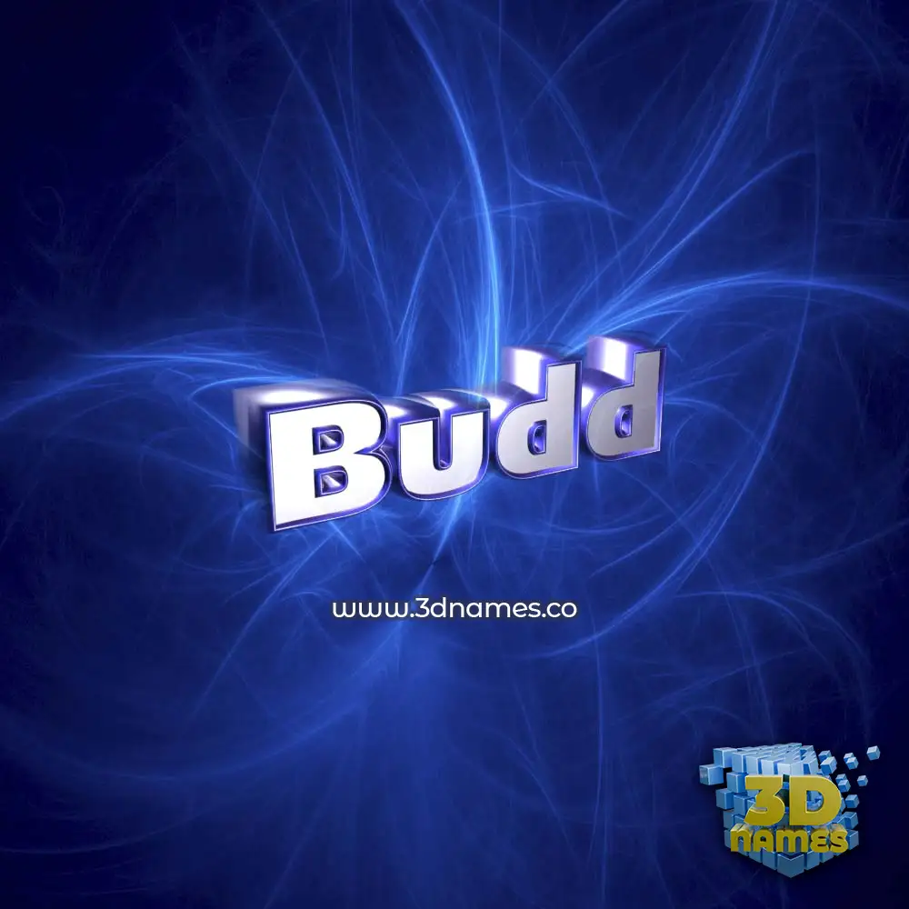 budd in Plasma style - 3D name wallpaper