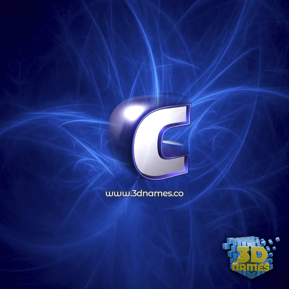 c in Plasma style - 3D name wallpaper