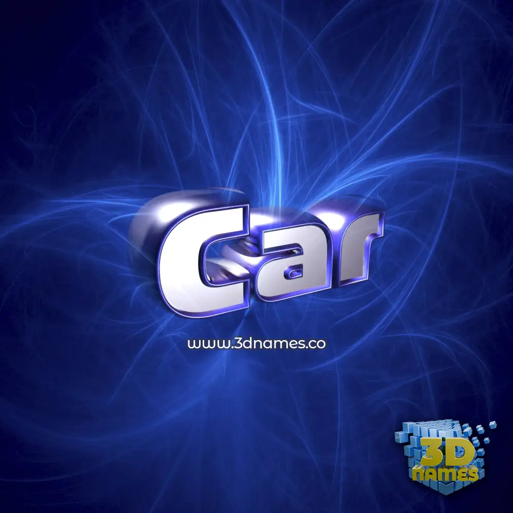 car in Plasma style - 3D name wallpaper