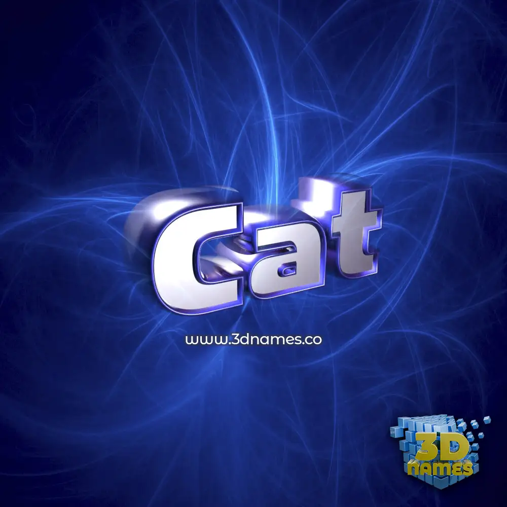 cat in Plasma style - 3D name wallpaper