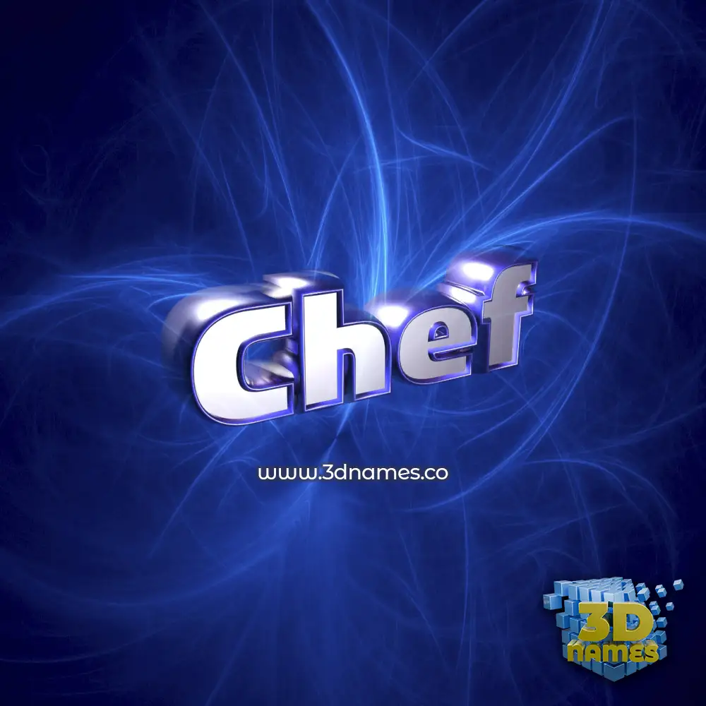 chef in Plasma style - 3D name wallpaper