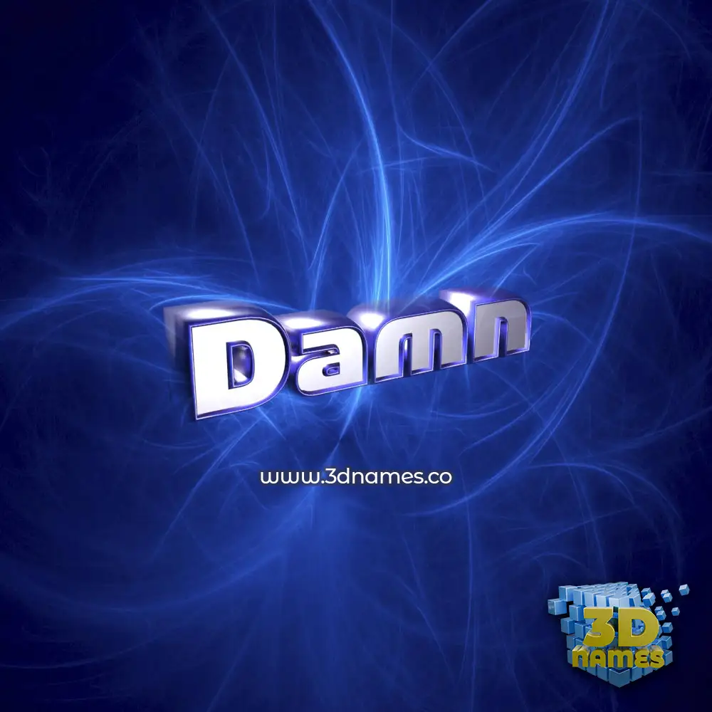 damn in Plasma style - 3D name wallpaper