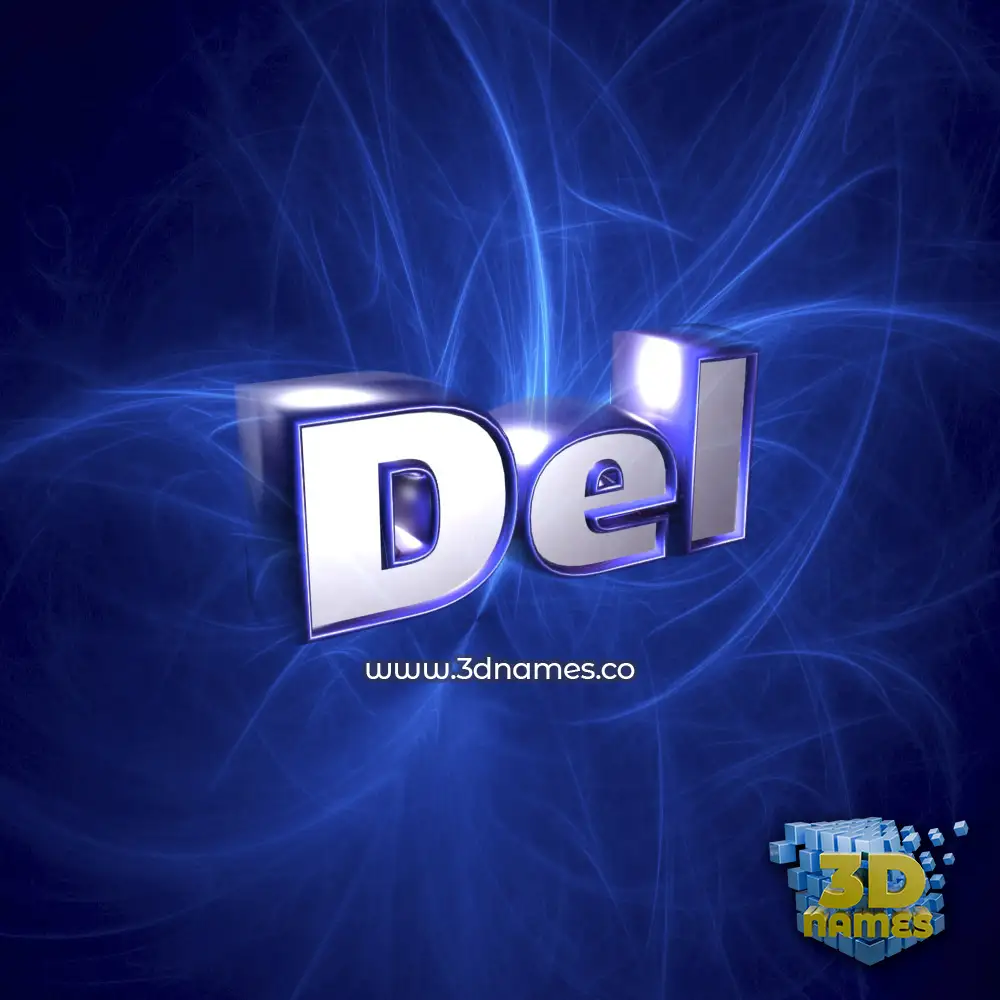 del in Plasma style - 3D name wallpaper