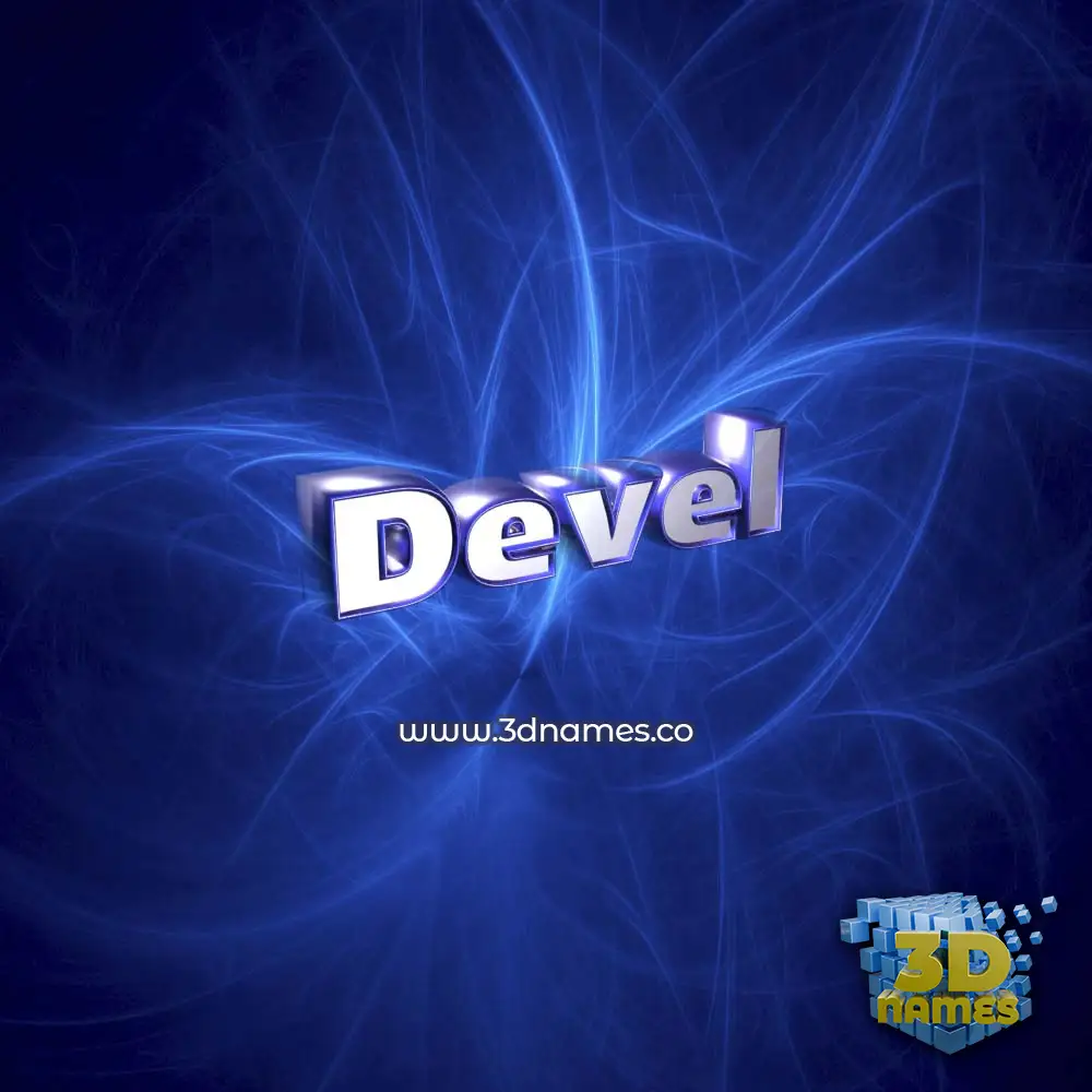 devel in Plasma style - 3D name wallpaper