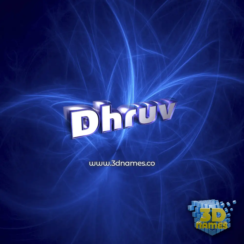dhruv in Plasma style - 3D name wallpaper