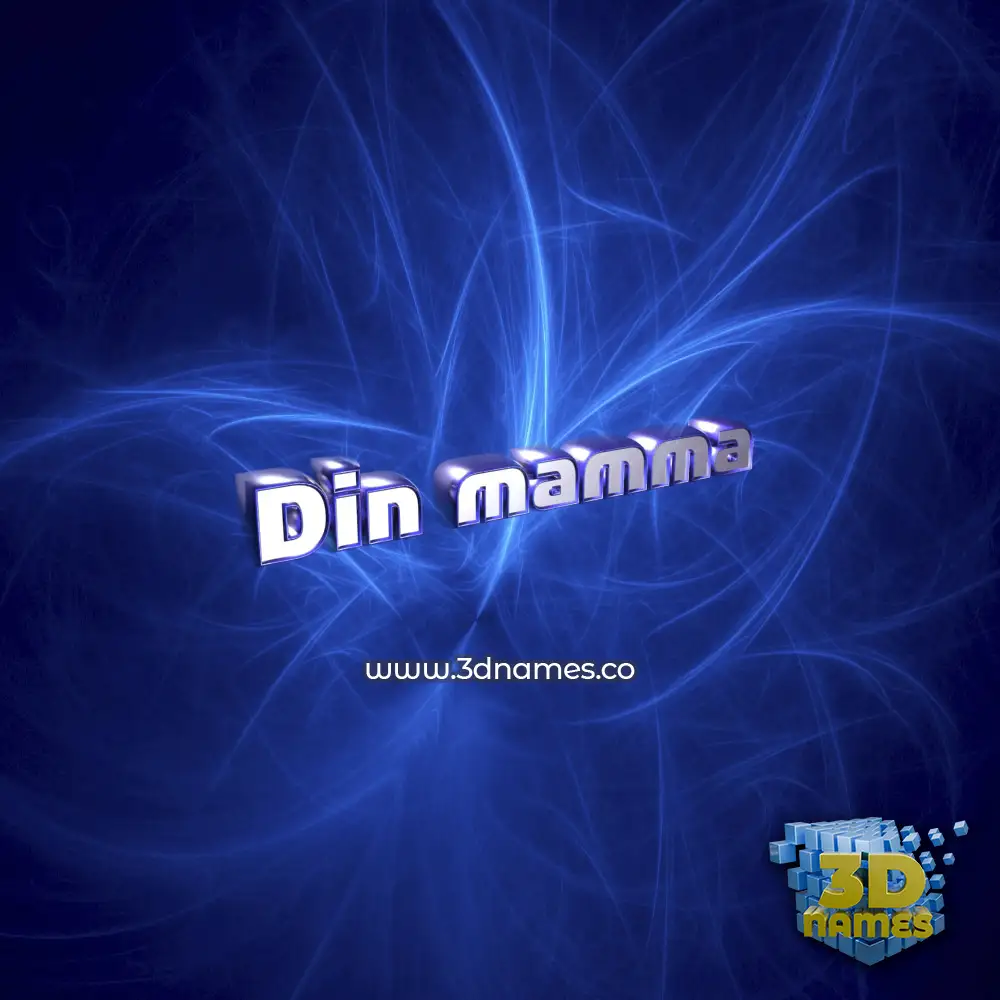 din mamma in Plasma style - 3D name wallpaper