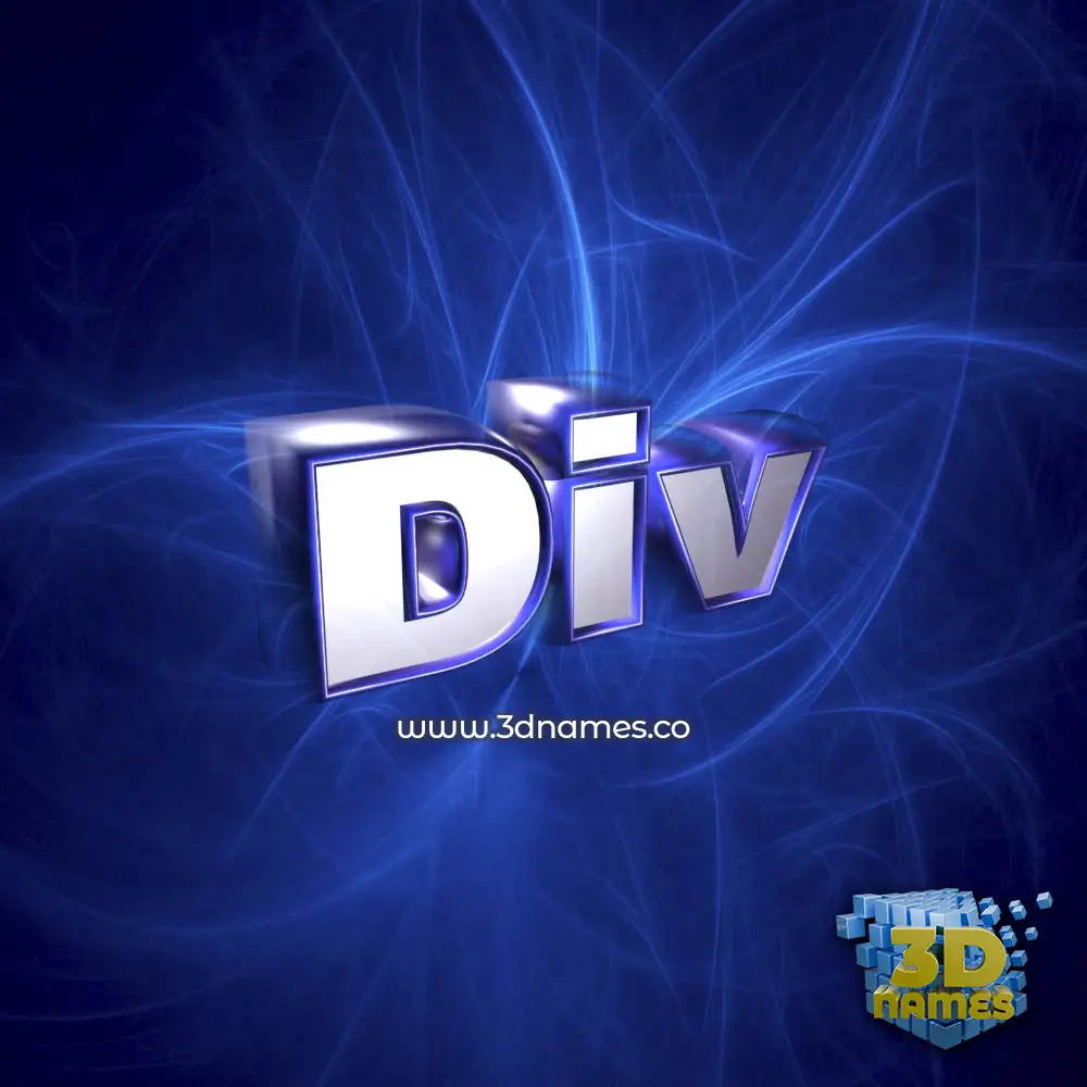 div in Plasma style - 3D name wallpaper