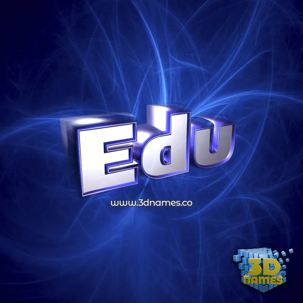 edu in Plasma style - 3D name wallpaper