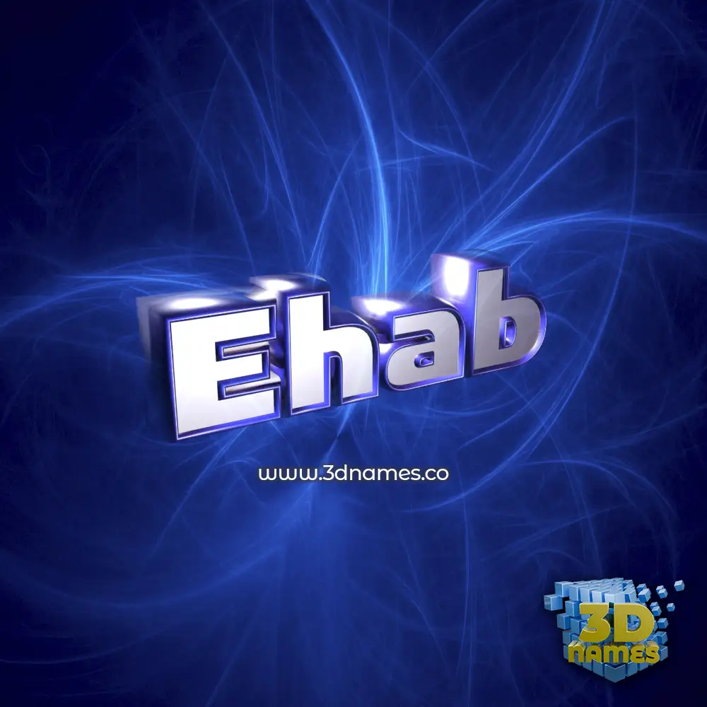 ehab in Plasma style - 3D name wallpaper
