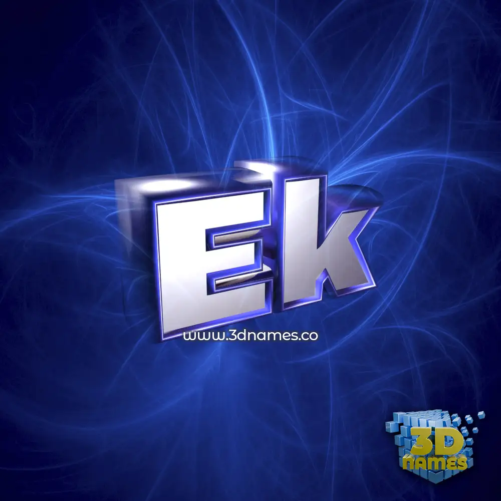 ek in Plasma style - 3D name wallpaper