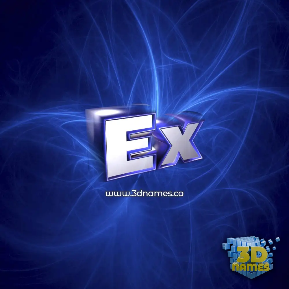 ex in Plasma style - 3D name wallpaper