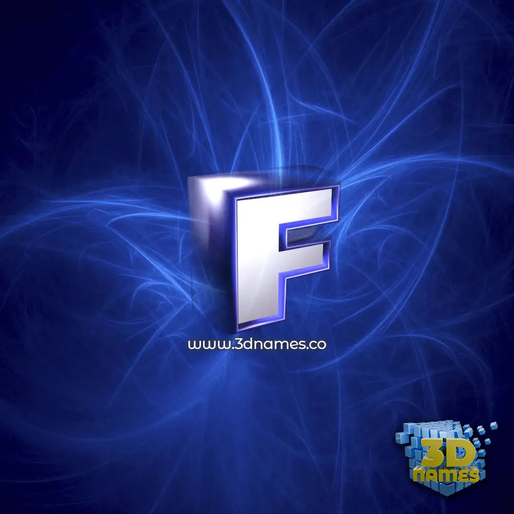 f in Plasma style - 3D name wallpaper