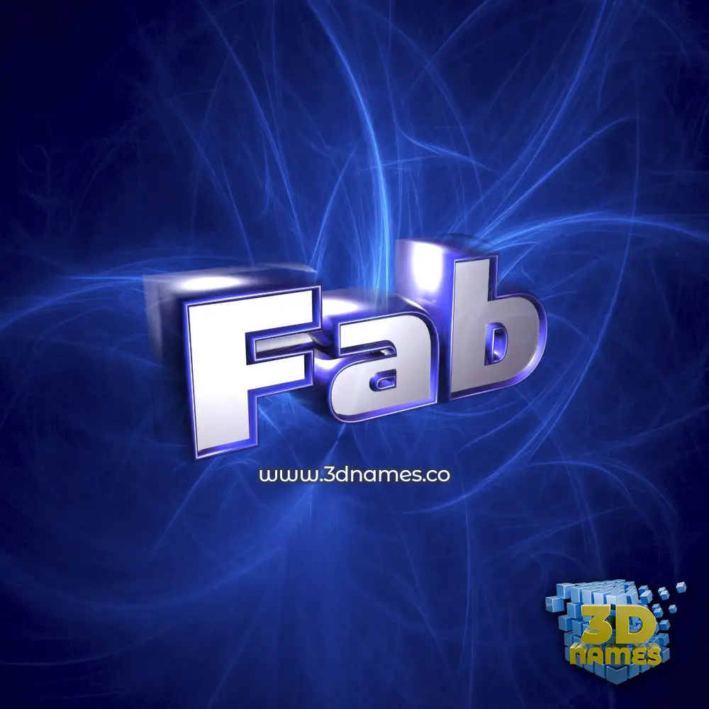 fab in Plasma style - 3D name wallpaper