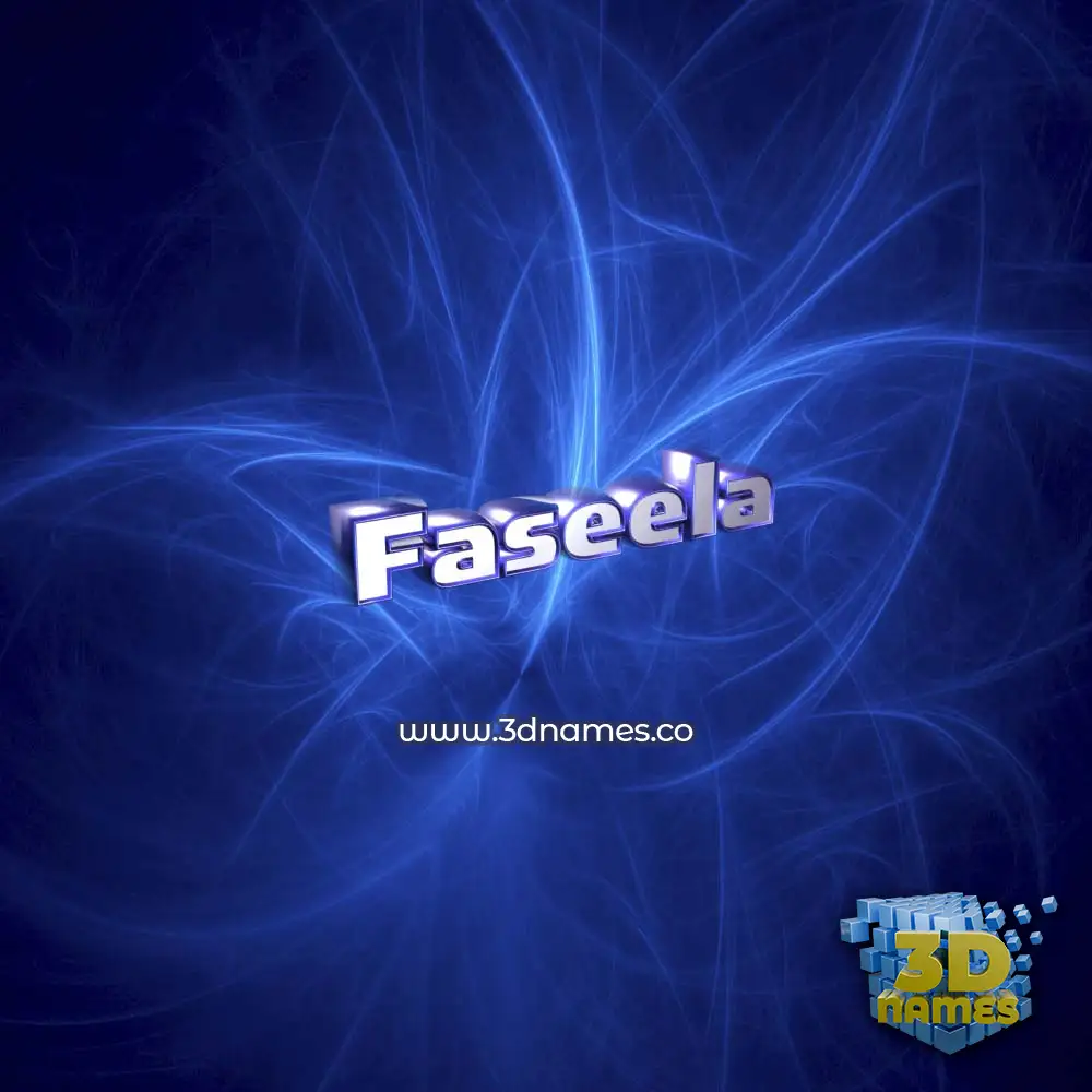 faseela in Plasma style - 3D name wallpaper