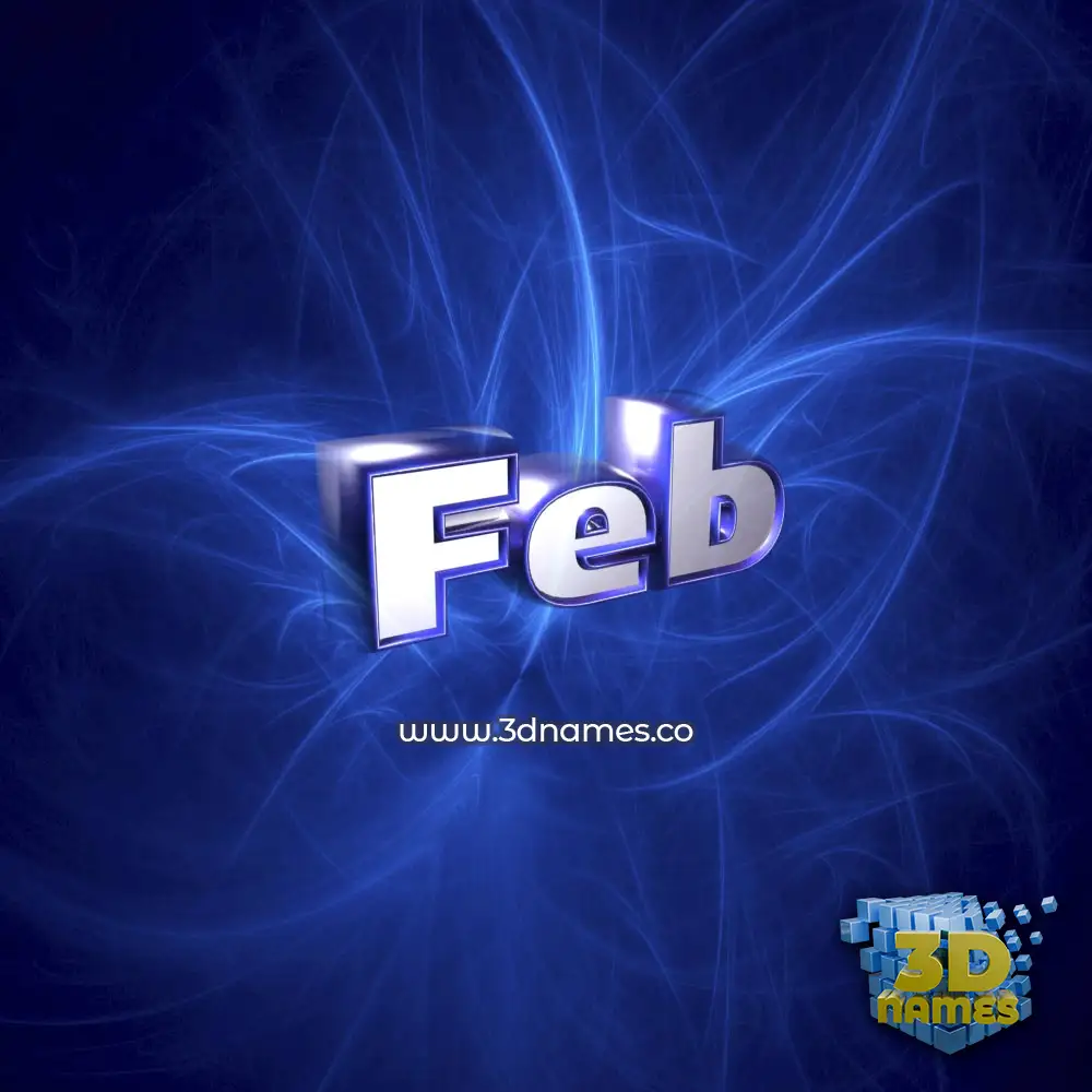 feb in Plasma style - 3D name wallpaper
