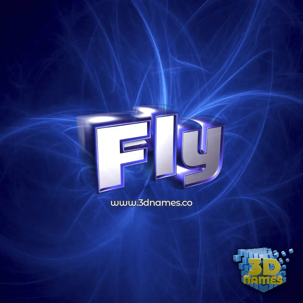 fly in Plasma style - 3D name wallpaper