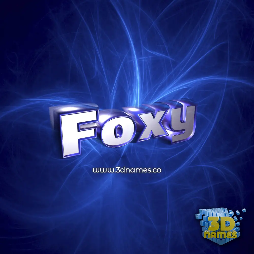 foxy in Plasma style - 3D name wallpaper