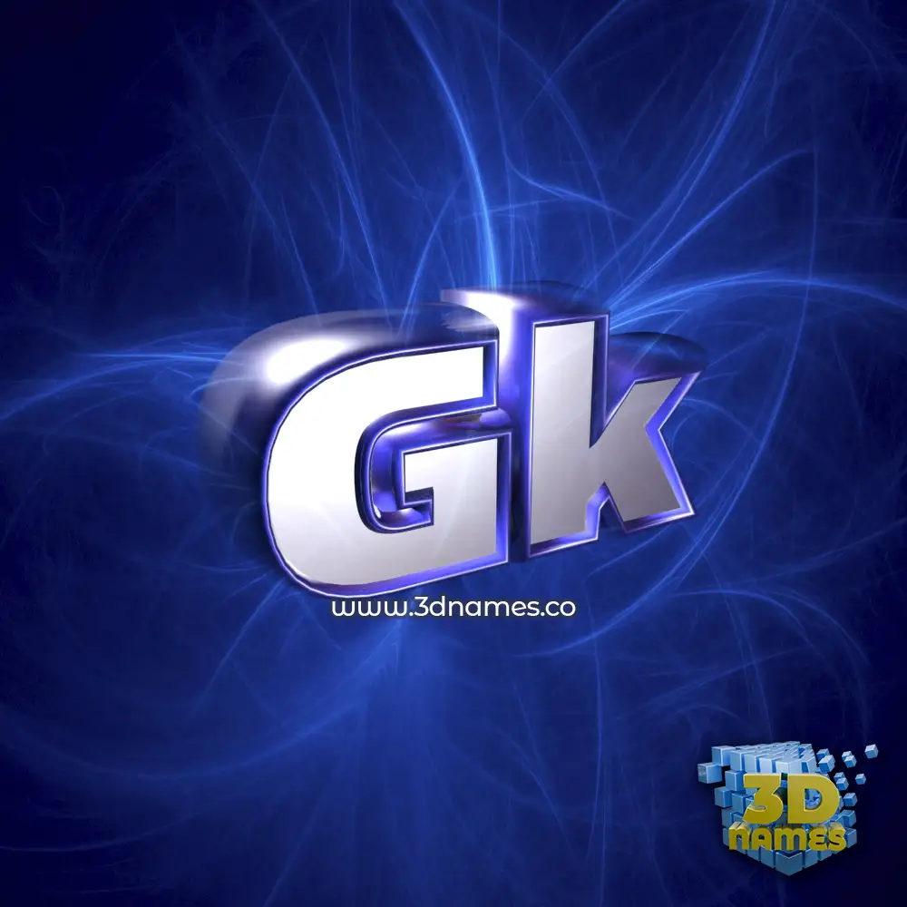 gk in Plasma style - 3D name wallpaper